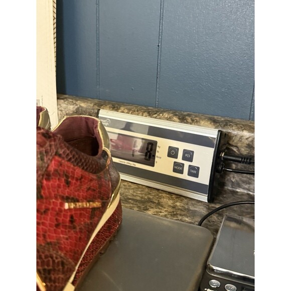 MICHAEL Michael Kors BILLIE Trainer Lace Up Embossed Leather Sneakers 9 - Picture 10 of 10